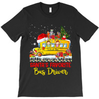 Santas Favorite School Bus Driver Christmas Lights T-shirt | Artistshot