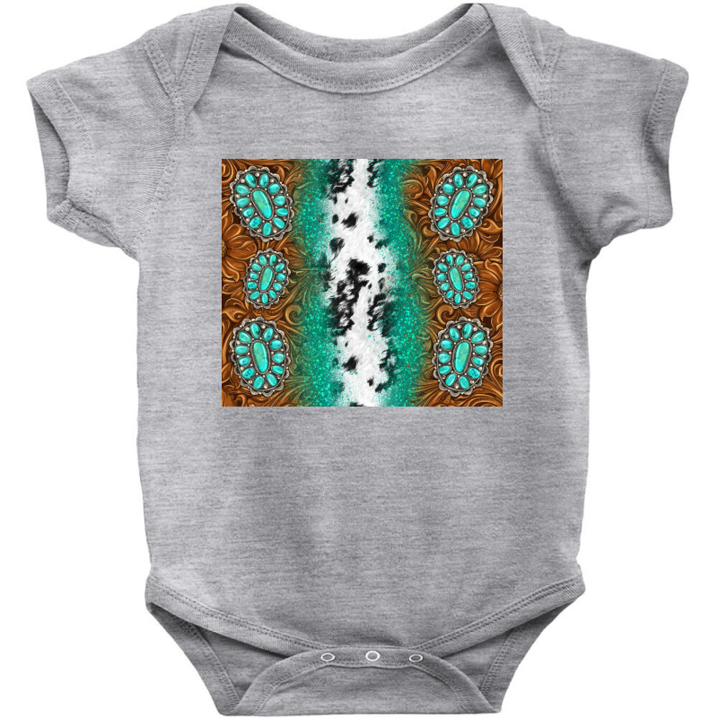 Tooled Leather Cowhide With Gemstone Tumbler Baby Bodysuit | Artistshot