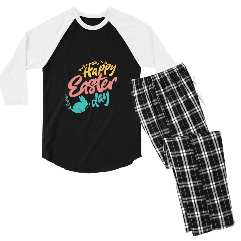 Happy Easter Day Men's 3/4 Sleeve Pajama Set | Artistshot