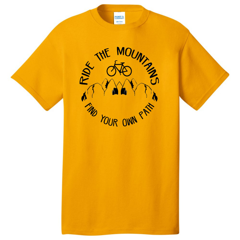 Ride The Mountains   Mountain Bike And Camping Basic T-shirt by hoainv | Artistshot