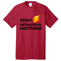 Lightening Easily Distracted Basic T-shirt | Artistshot