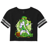 St Patricks Dabbing Unicorn Kids Leprechaun Lepric Scorecard Crop Tee | Artistshot