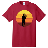 Vintage Retro Bagpipe Scottish Scotland Music Player Funny Gift Basic T-shirt | Artistshot