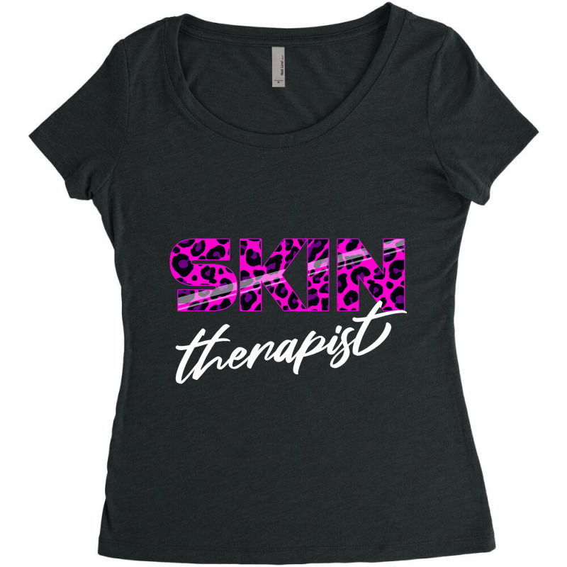 Skin Therapist Leopard Skin Care Cosmetology Esthe Women's Triblend Scoop T-shirt | Artistshot