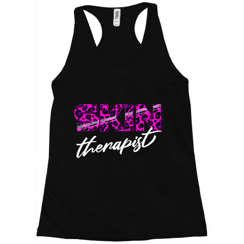 Skin Therapist Leopard Skin Care Cosmetology Esthe Racerback Tank | Artistshot