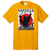 Vintage Catzilla Japanese Sunset Style Basic T-shirt | Artistshot