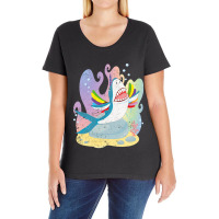 Sharkicorn Cute Ocean Animal Magical Shark Unicorn Ladies Curvy T-shirt | Artistshot