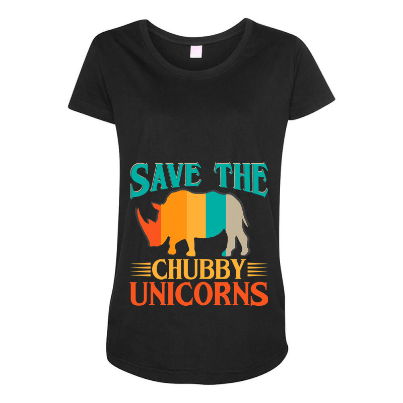 Save The Chubby Unicorn Funny Fat Rhino Animal Rig Maternity Scoop Neck T-shirt by NouraMetcalf | Artistshot