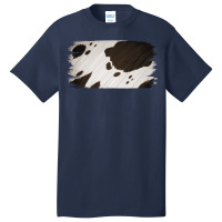 Cowhide Black And White Brush Strokes Background Basic T-shirt | Artistshot