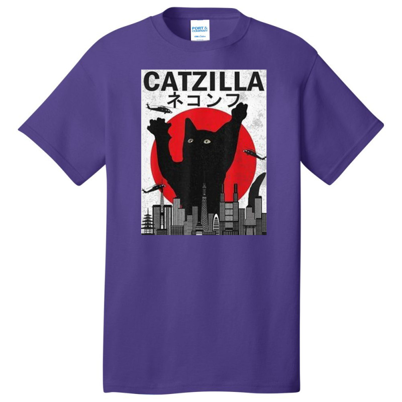 Vintage Catzilla Japanese Sunset Style Basic T-shirt | Artistshot