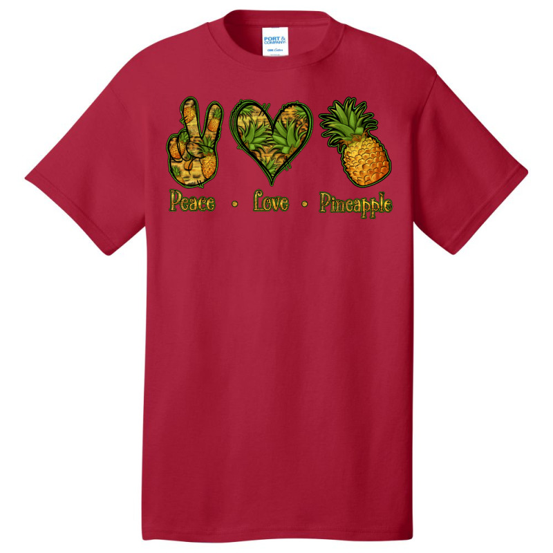 Peace Love Pineapple Basic T-shirt by Jasminsmagicworld | Artistshot