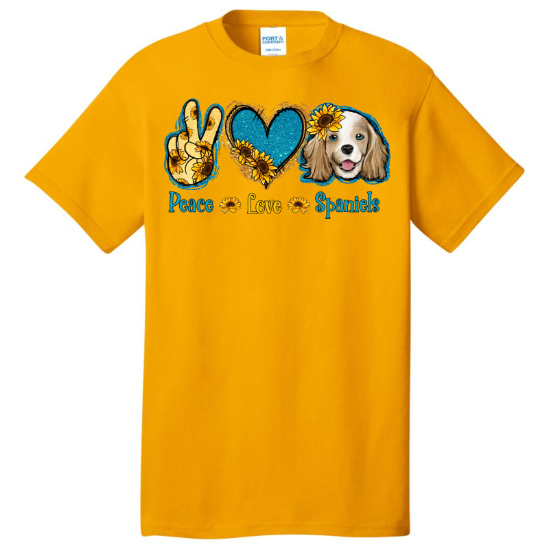 Peace Love Cocker Spaniel Basic T-shirt by Jasminsmagicworld | Artistshot