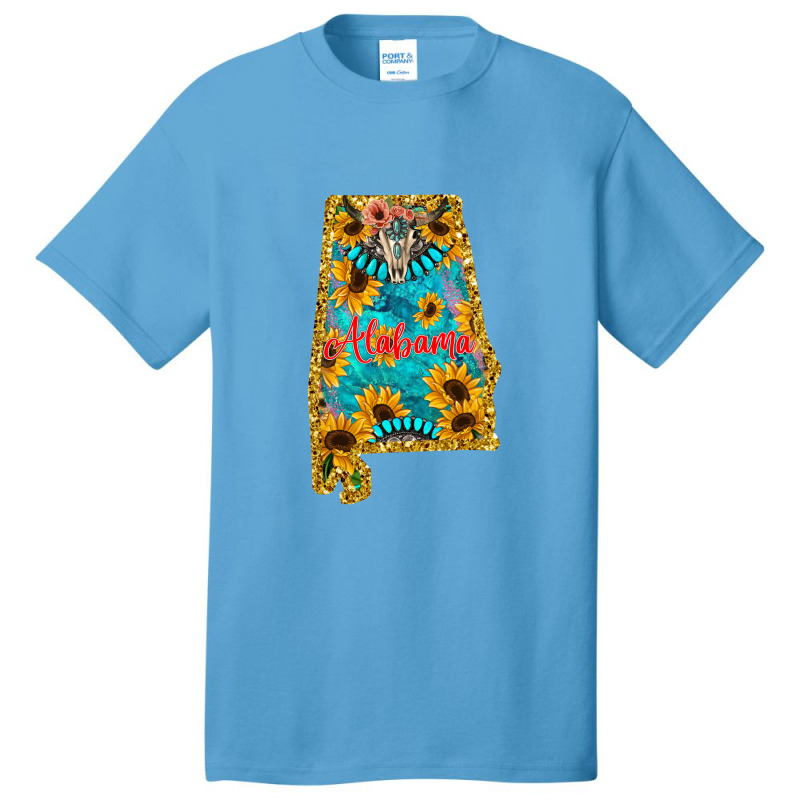 Sunflower Alabama Map Basic T-shirt | Artistshot