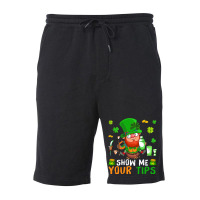 Show Me Your Tips Cute Patricks Day Boy Bartender  Fleece Short | Artistshot