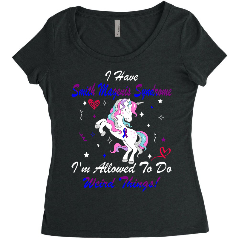 Smith Magenis Syndrome Awareness Unicorn Support Women's Triblend Scoop T-shirt | Artistshot