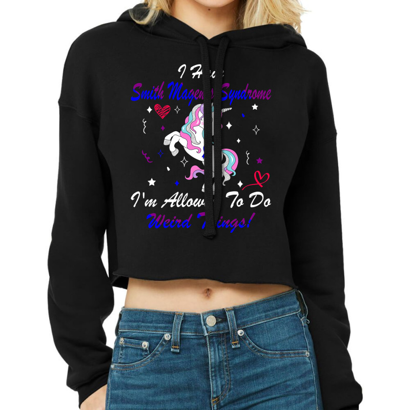 Smith Magenis Syndrome Awareness Unicorn Support Cropped Hoodie | Artistshot