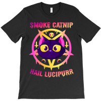 Smoke Catnip Hail Lucipurr Funny Satanic Cat Kitty T-shirt | Artistshot