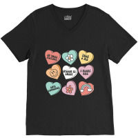 Speech Therapy Valentines Day Speechie Heart Candy V-neck Tee | Artistshot