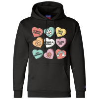 Speech Therapy Valentines Day Speechie Heart Candy Champion Hoodie | Artistshot