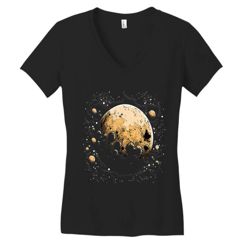 Space Astronaut Alien Arm Wrestling Astronomy Spac Women's V-Neck T-Shirt by DevotaSylvia | Artistshot