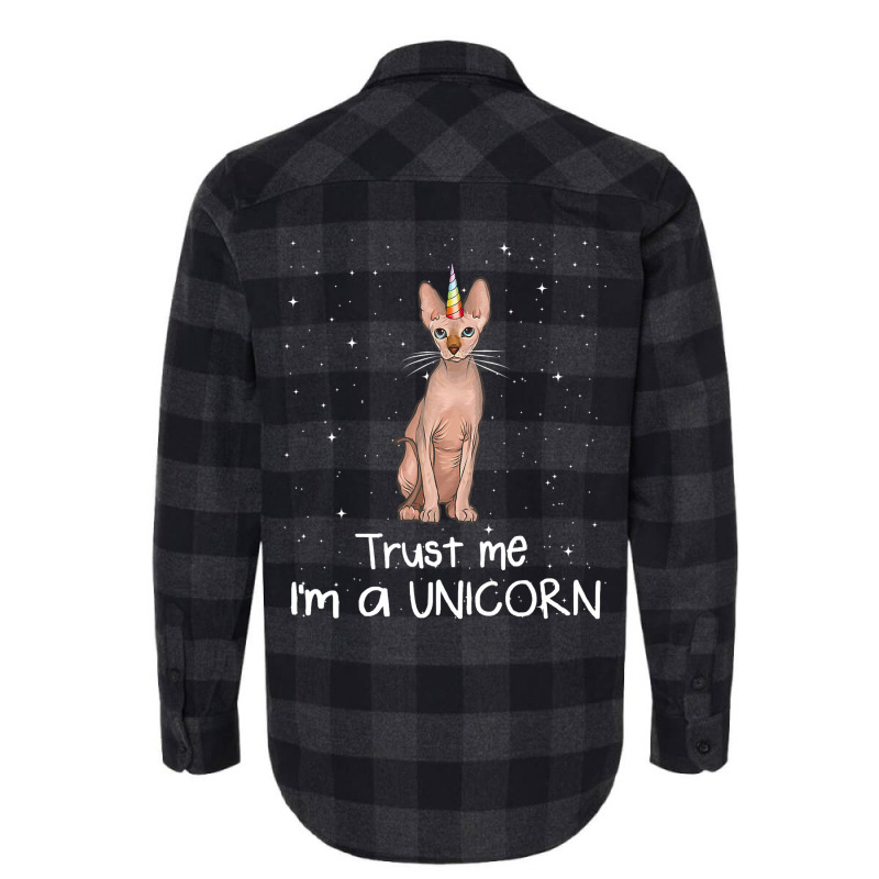 Sphynx Trust Me Im A Unicorn Funny Cat Flannel Shirt by TamariGinter | Artistshot