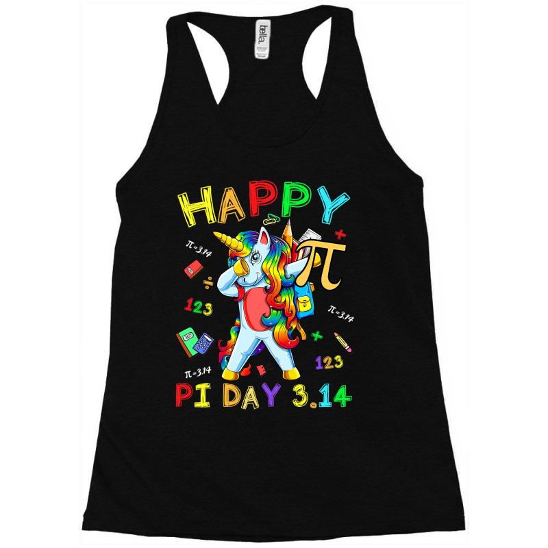 Pi Funny Dabbing Unicorn 3 14 Happy Pi Day Men Wom Racerback Tank by KamariSalisbur | Artistshot