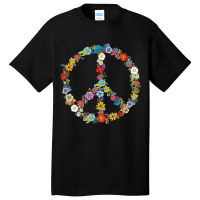 Love And Peace Flower Hippie Lover Beautiful Cute Funny Gift T Shirt Basic T-shirt | Artistshot