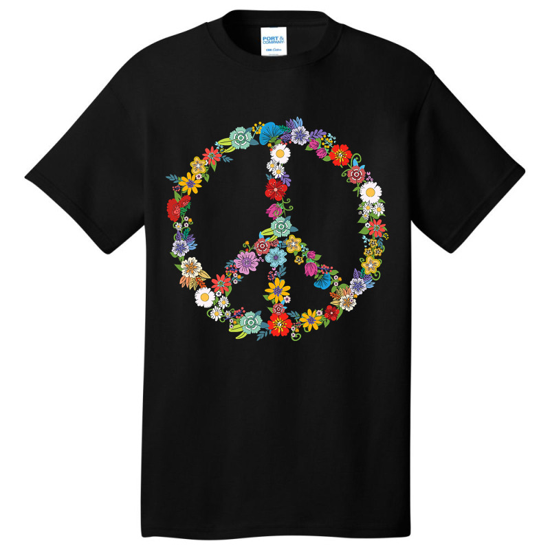 Love And Peace Flower Hippie Lover Beautiful Cute Funny Gift T Shirt Basic T-shirt | Artistshot