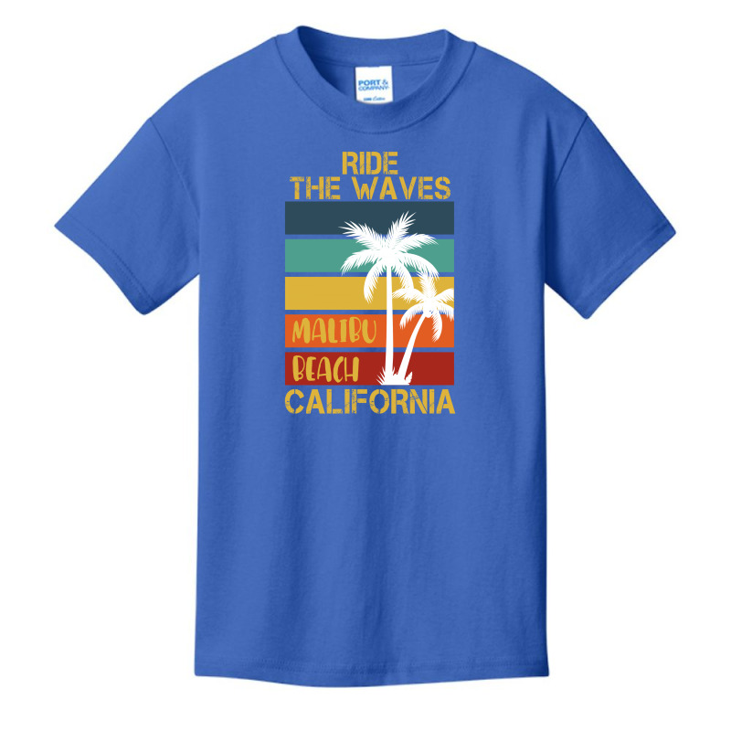 Ride Te Waves Malibu Beach California Basic Youth T-shirt by autlu2024 | Artistshot