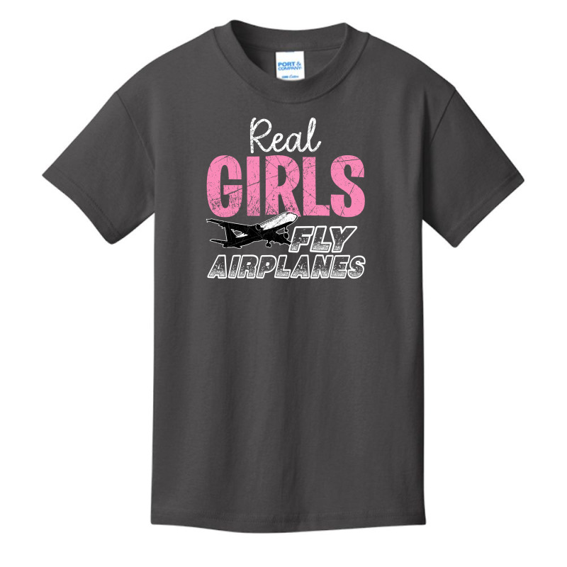 Real Girls Fly Airplanes For Dark Basic Youth T-shirt | Artistshot