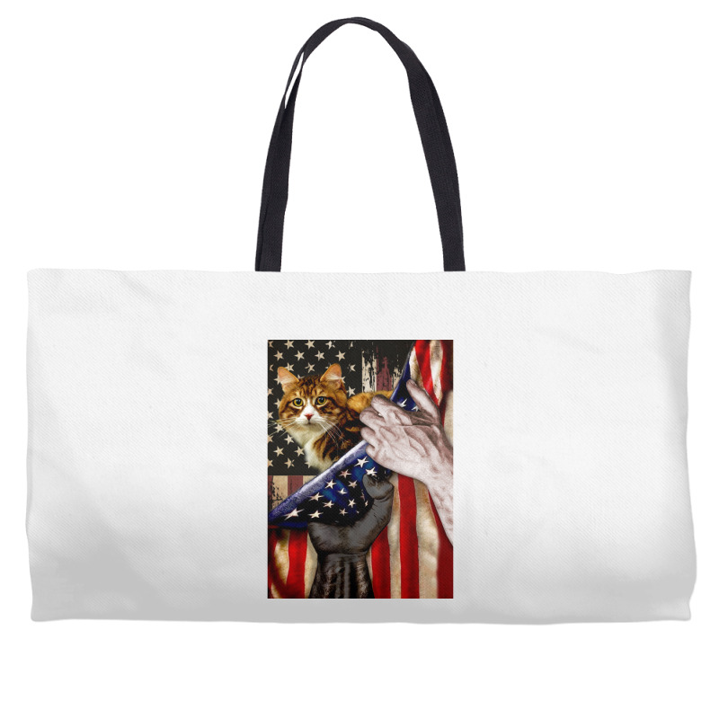 Independence Day Cat American Flag Weekender Totes | Artistshot