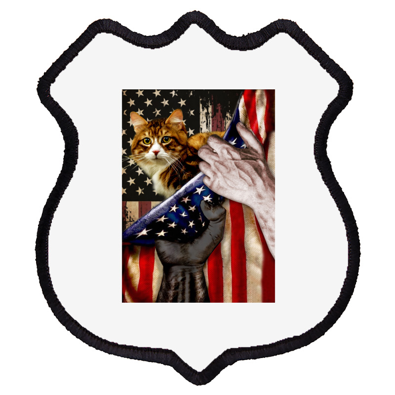 Independence Day Cat American Flag Shield Patch | Artistshot