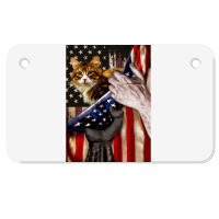 Independence Day Cat American Flag Motorcycle License Plate | Artistshot