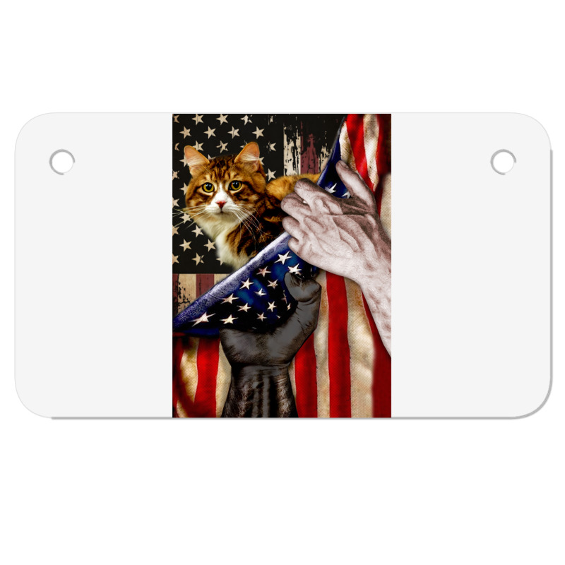 Independence Day Cat American Flag Motorcycle License Plate | Artistshot