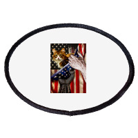 Independence Day Cat American Flag Oval Patch | Artistshot