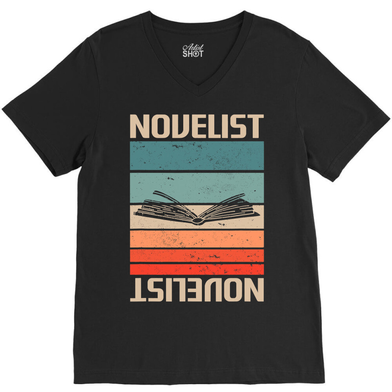 Retro Vintage Novelist Novel Author 1 V-Neck Tee by FriedBarcia | Artistshot