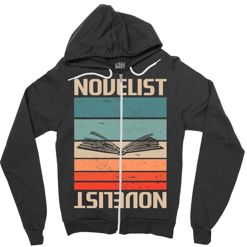 Retro Vintage Novelist Novel Author 1 Zipper Hoodie by FriedBarcia | Artistshot