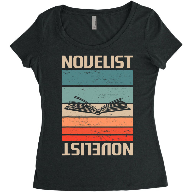 Retro Vintage Novelist Novel Author 1 Women's Triblend Scoop T-shirt by FriedBarcia | Artistshot