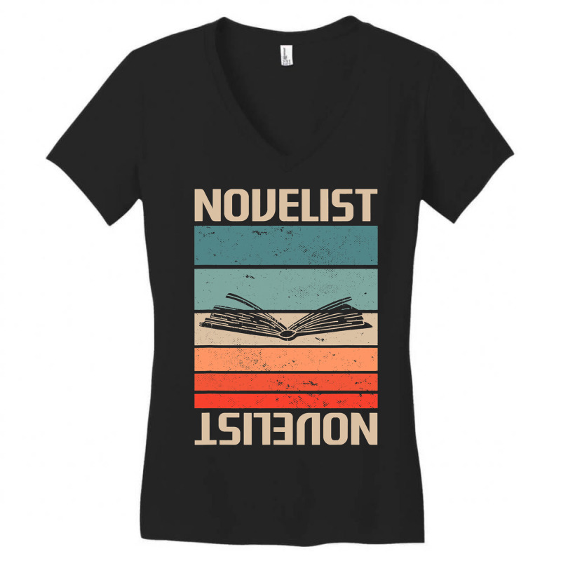 Retro Vintage Novelist Novel Author 1 Women's V-Neck T-Shirt by FriedBarcia | Artistshot