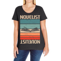 Retro Vintage Novelist Novel Author 1 Ladies Curvy T-shirt | Artistshot