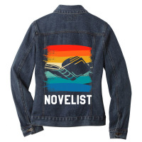 Retro Vintage Novelist Novel Author 2 Ladies Denim Jacket | Artistshot