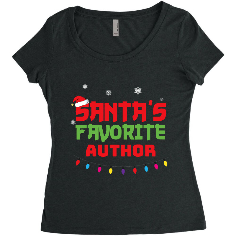 Santa Favorite Author For Christmas. Christmas Women's Triblend Scoop T-shirt by LynettStacey | Artistshot