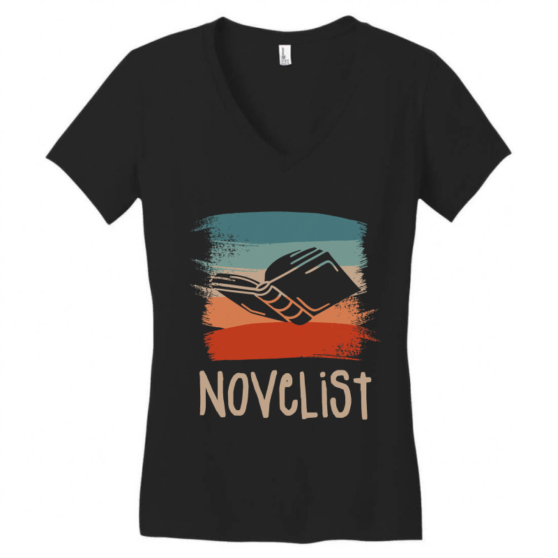 Retro Vintage Novelist Novel Author Women's V-Neck T-Shirt by LoralieDemars | Artistshot