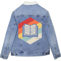 Retro Vintage Poet Book Lover English Teacher Nove Unisex Sherpa-lined Denim Jacket | Artistshot