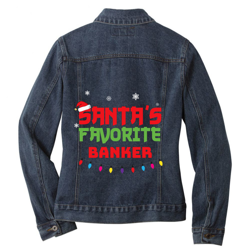 Santa Favorite Banker For Christmas. Christmas Ladies Denim Jacket by ArlanWegener | Artistshot