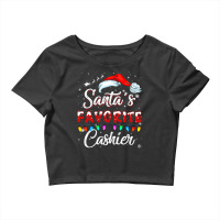 Santa Favorite Cashier Christmas Funny Santa Hat X Crop Top | Artistshot