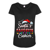 Santa Favorite Cashier Christmas Funny Santa Hat X Maternity Scoop Neck T-shirt | Artistshot