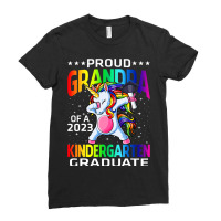 Proud Grandpa Of A Kindergarten Graduate Unicorn Ladies Fitted T-shirt | Artistshot