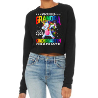 Proud Grandpa Of A Kindergarten Graduate Unicorn Cropped Sweater | Artistshot