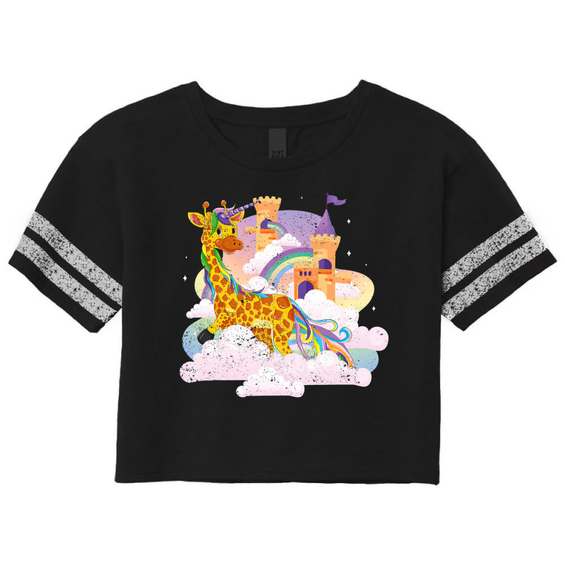 Rainbow Magical Girafficorn Africa Animal Giraffe  Scorecard Crop Tee by NouraMetcalf | Artistshot